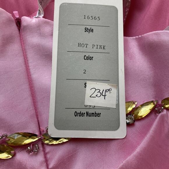 TIFFANY DESIGNS Women's jeweled strapless formal gown 4 Pink New Prom pageant - Picture 10 of 13